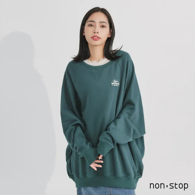 【non-stop】微笑日常寬鬆長版T恤-2色