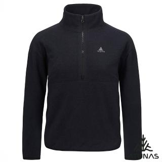 【ATUNAS 歐都納】女款SOLAR-FLEECE保暖刷毛拉鍊衫(A1PS2559W黑/中層衣/休閒旅遊/日常)