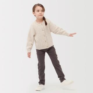 【MUJI 無印良品】兒童彈性內起毛合身褲(墨灰/黑色/米黃/煙燻藍)