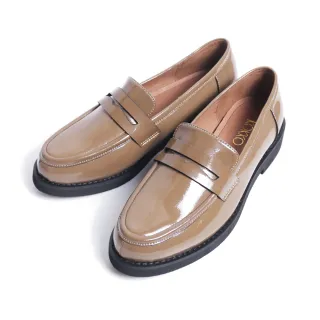 【KOKKO】復古英倫風輕量化樂福鞋(駝綠色)