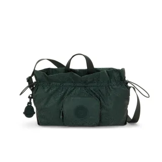 【KIPLING官方旗艦館】『拉拉包』（網路獨家款）迪斯可綠輕盈束口手提側背包-ELZA