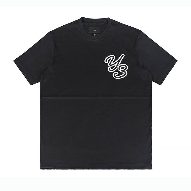 【Y-3 山本耀司】Y-3 塗鴉膠印LOGO圓領棉質短袖T恤(黑)