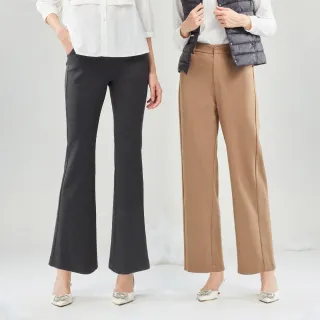 【MYVEGA 麥雪爾】MA長腿瘦瘦喇叭九分褲/3D落地寬褲-二款任選(日系/女長褲/女下身/女下著/西裝褲)