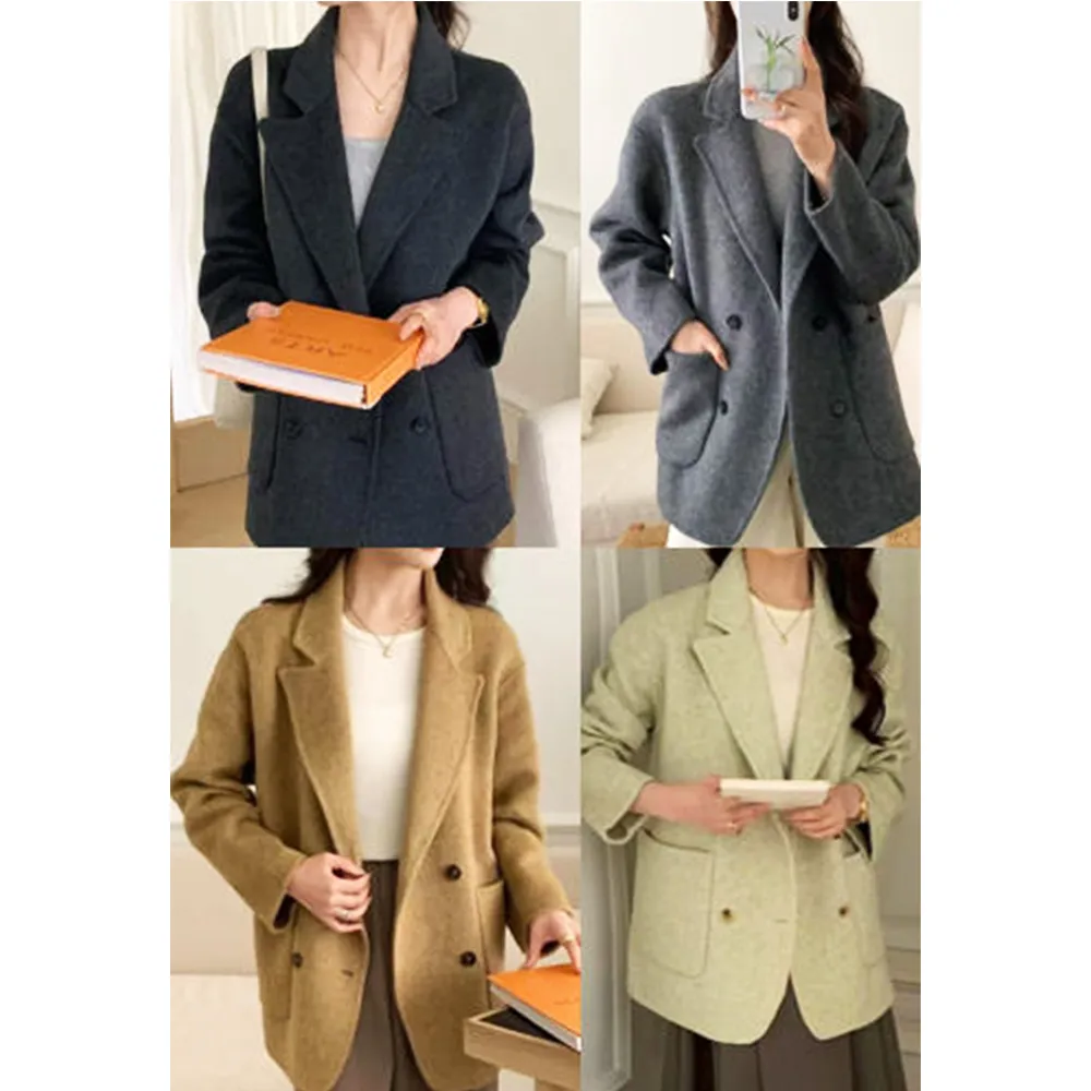 【MON’S】翻領貼口袋羊毛西裝外套(直)