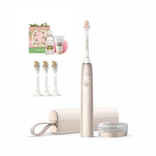 【Philips 飛利浦】Sonicare頂級尊榮AI智能音波電動牙刷-HX9996/11香檳金