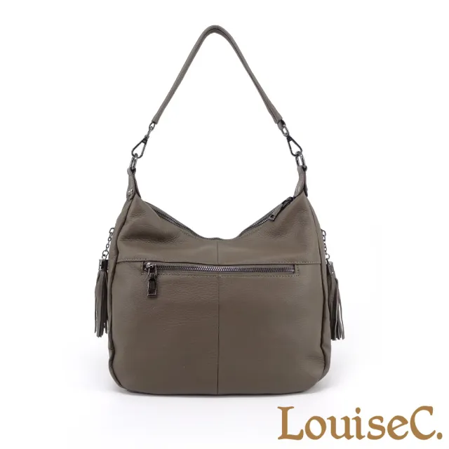【LouiseC.】雙11 Tree House 牛皮 兩側流蘇多隔層 肩背斜背真皮包 4色 雙背帶設計 真皮包包 CC5077