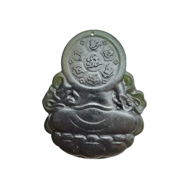【藏古祥館】和田碧綠黃財神 SB05(和田玉)