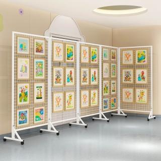 【R.H 獵戰】折疊展示架 移動網格展板 幼稚園作品展示架(畫展美術展覽架 攜帶式鐵藝展示牆zal)