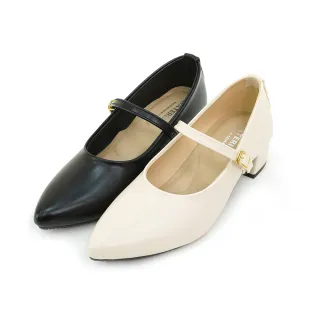 【MATERIAL 瑪特麗歐】T72131 23-25  女鞋 跟鞋 MIT尖頭質感優雅瑪莉珍跟鞋(跟鞋)