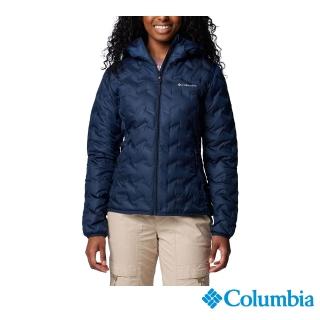 【Columbia 哥倫比亞】女款-保暖防潑羽絨連帽外套-Delta Ridge™-深藍(UWR27690NY/JF)