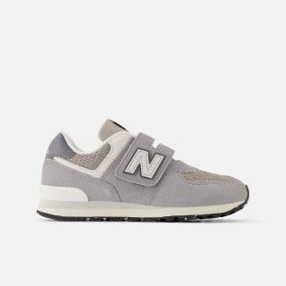 【NEW BALANCE】NB 574 童鞋 休閒鞋 運動鞋 魔鬼氈 中大童 男童 女童 灰色(PV574SNV-W)