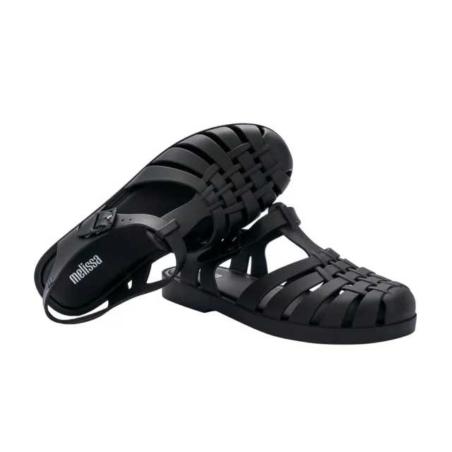 【Melissa】前包羅馬T字涼鞋(黑色)