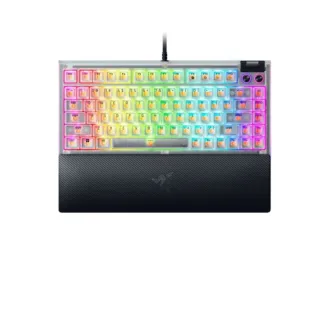 【Razer 雷蛇】BlackWidow 黑寡婦蜘蛛幻彩版 V4 75% Phantom White Edition 幻影白 - 英文(機械橘軸)