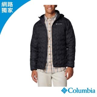【Columbia 哥倫比亞】男款-保暖防潑羽絨連帽外套-Delta Ridge™-黑色(UWE66100BK/JF)