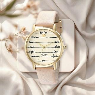 【KATE SPADE】日本機芯 日期視窗顯示 牛皮 女款 手錶(時尚簡約造型設計)