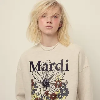 【MARDI MERCREDI】印花大學TEE 燕麥色 經典小雛菊 嘉年華黑花 純棉 SWEATSHIRT FLOWERMARDI JARDIN