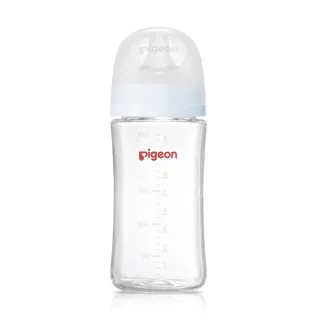 【Pigeon貝親 官方直營】第三代母乳實感玻璃奶瓶240ml/天使藍