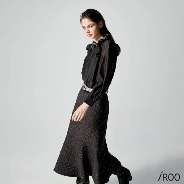 【iROO】輕奢燙鑽車格傘裙
