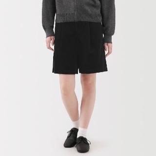 【MUJI 無印良品】女吉貝木棉混燈芯絨褲裙(黑色/象牙白/深米)