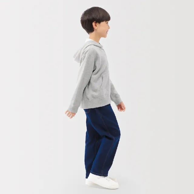 【MUJI 無印良品】兒童裏毛拉鍊連帽外套(灰色/淺米/深藍)