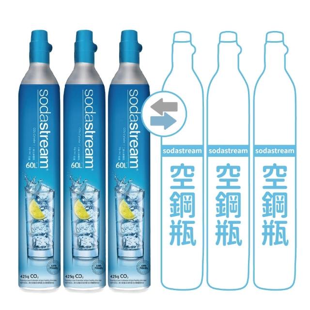 【Sodastream-交換鋼瓶】CO2交換旋轉鋼瓶425g-3入組(您須有3支空鋼瓶 僅適用旋轉機種)