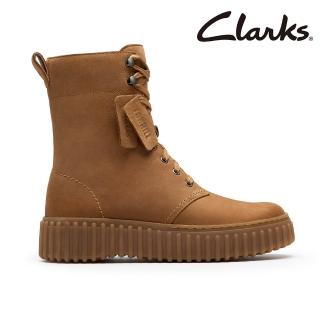 【Clarks】女靴 Torhill Style 羅紋厚底餅乾靴 短靴 短筒靴(CLF82917B)