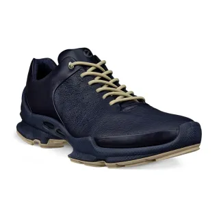 【ecco】BIOM C M 健步自然律動抗撕皮革運動鞋 男鞋(午夜藍/沙色 80046461233)