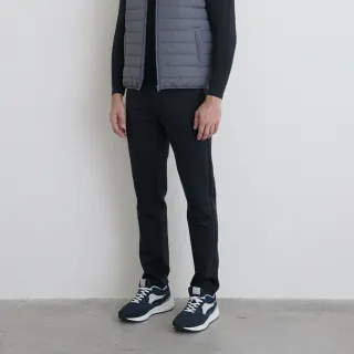 【GIORDANO 佐丹奴】男裝高彈力修身鬆緊腰長褲(90 標誌黑)