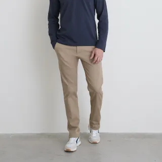 【GIORDANO 佐丹奴】男裝修身彈力卡其褲(44 昆布褐)