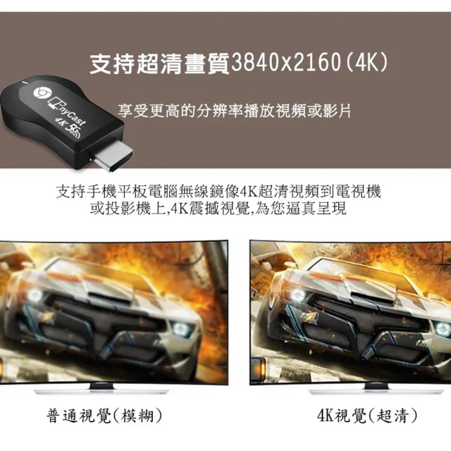 【DW 達微科技】第十代AnyCast四核心4K款 超清高速雙頻5G全自動無線影音鏡像器(附4大好禮)