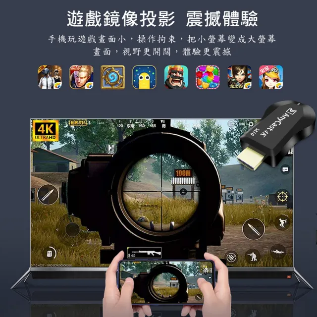 【DW 達微科技】4K四核心影音真享樂 M10雙箭款AnyCast雙頻5G全自動無線HDMI影音傳輸器(附4大好禮)