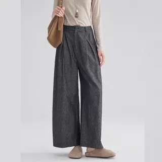 【VERTEX】牛仔休閒無袖亞麻長褲-B