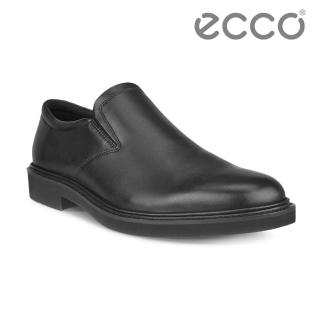 【ecco】METROPOLE LONDON 都會倫敦系列簡約套入式正裝皮鞋 男鞋(黑色 52562401001)