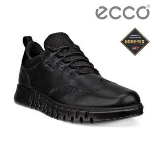 【ecco】GRUUV STUDIO M 樂步都會皮革防水休閒正裝鞋 男鞋(黑色 51233401001)