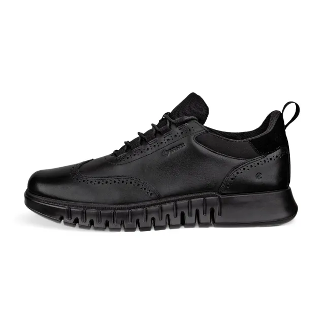 【ecco】GRUUV STUDIO M 樂步都會皮革防水休閒正裝鞋 男鞋(黑色 51233401001)
