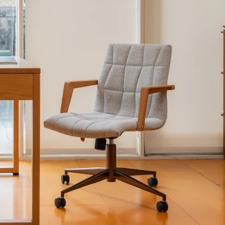 【有情門】STRAUSS 刻幻塔吉扶手椅-布款附減速輪(製作期2-3週/實木/MIT/書椅/辦公椅/休閒椅)