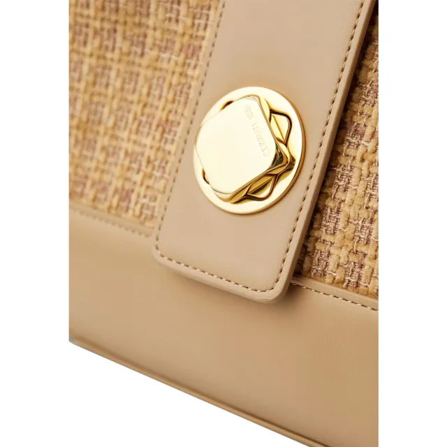 【Cerruti 1881】直播限定 限量2折 義大利原裝進口 頂級時尚手提肩背包 全新專櫃展示品(米金色 6004P)