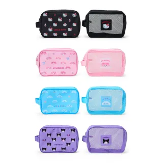 【SANRIO 三麗鷗】旅行用網狀收納包&收納袋 二入組 化妝包