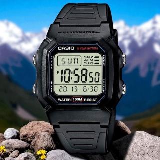 【CASIO 卡西歐】W-800H-1A 當兵 學生 運動首選(防水100米 LED照明電子錶)