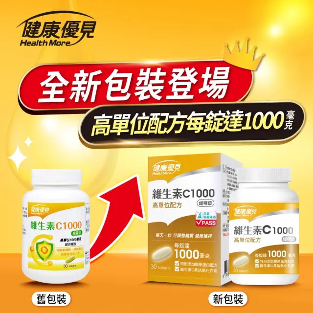 【永信藥品】維生素C1000緩釋錠30粒x5瓶(永信監製)