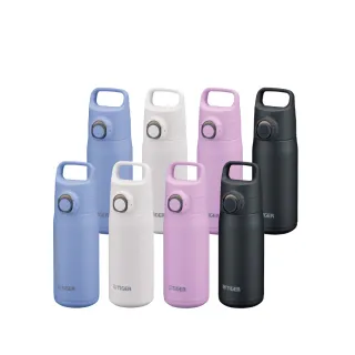 【TIGER虎牌】momo獨家 買1送1 彈蓋雙層不鏽鋼保溫瓶 500ml(MTA-J輕量手提保溫杯/運動水壺)