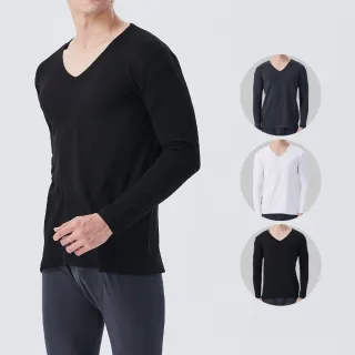 【棉花共和國】三件組-雙重奏抑菌蓄熱男保暖衣褲組/圓領/V領/長褲(高效抑菌、雙面磨毛 保溫、透氣)