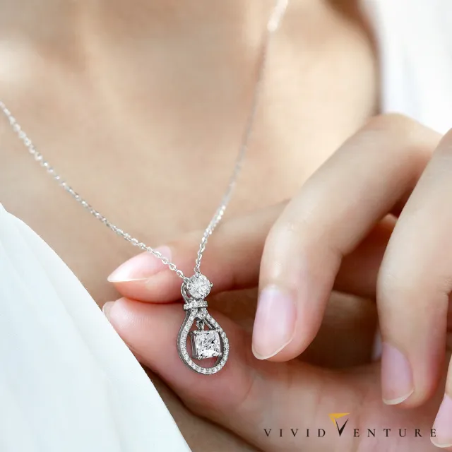 【Vividventure 亞帝芬奇】18K GIA 80分 DVS2 雙主石 天然鑽石 真鑽 項鍊 自信閃耀