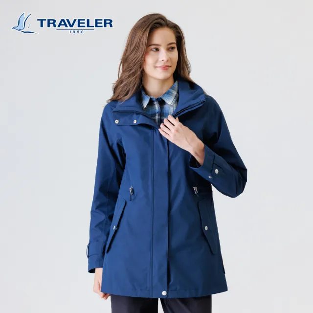 【TRAVELER 旅行者】女款Gore-Tex單件式防水外套｜252TR112(GORE TEX/防水外套/可銜拉/中長版)