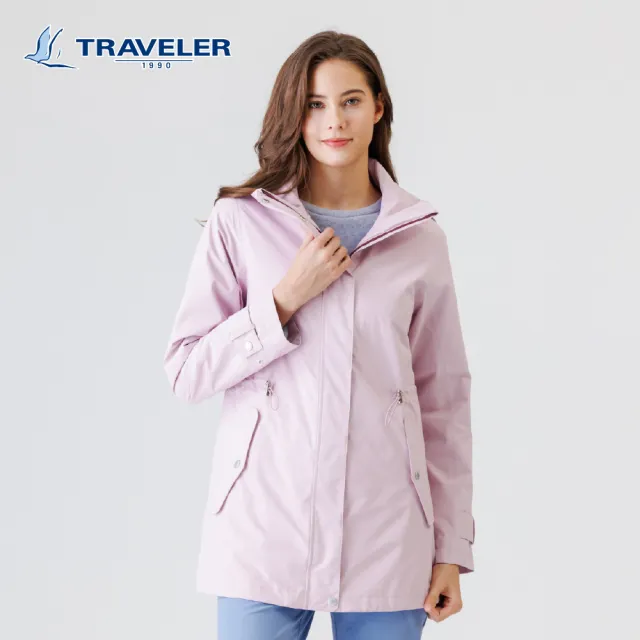 【TRAVELER 旅行者】女款Gore-Tex單件式防水外套｜252TR112(GORE TEX/防水外套/可銜拉/中長版)