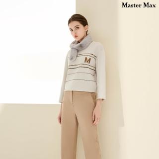 【Master Max】彈性簡約寬鬆繡M字休閒長袖上衣(8427118)