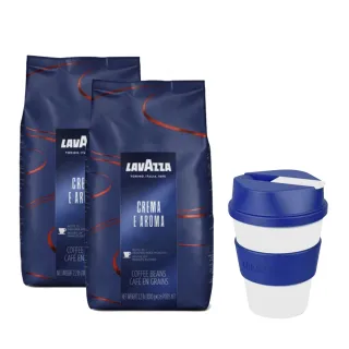 【LAVAZZA】Crema E Aroma 咖啡豆 1000g(2入組送原廠隨身杯)