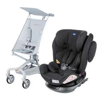 【Chicco 官方直營】Unico Plus 0123 Isofix安全汽座限定版 0-12歲 可旋轉+Z1輕巧登機口袋手推車(MOMO限定)