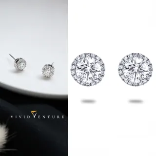 【Vividventure 亞帝芬奇】GIA 1克拉 FSI1 3EX 八心八箭 天然鑽石 真鑽 耳環 圓滿閃耀(14K金台+18K金耳針)