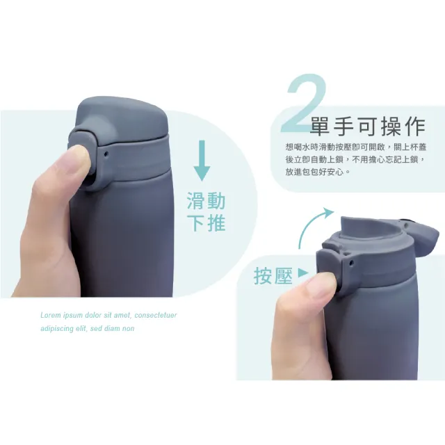 【TIGER 虎牌】買1送1_momo獨家_彈蓋雙層不鏽鋼保溫瓶(MCT-T050/MCT-T060真空保溫杯